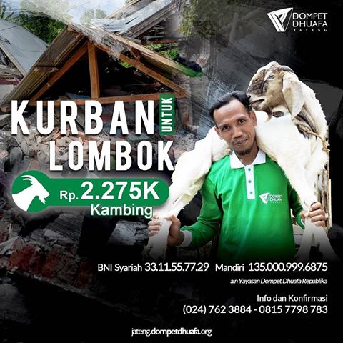 Dompet Dhuafa Salurkan Kurban ke Pengungsi Pelosok Dusun di Lombok