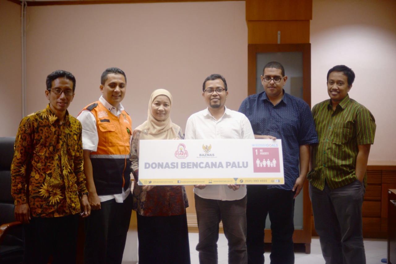 Hara Chicken Salurkan Bantuan Sulawesi Tengah melalui BAZNAS
