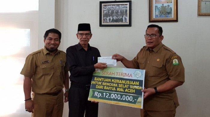 Baitul Mal Aceh Sumbang untuk Korban Tsunami Selat Sunda
