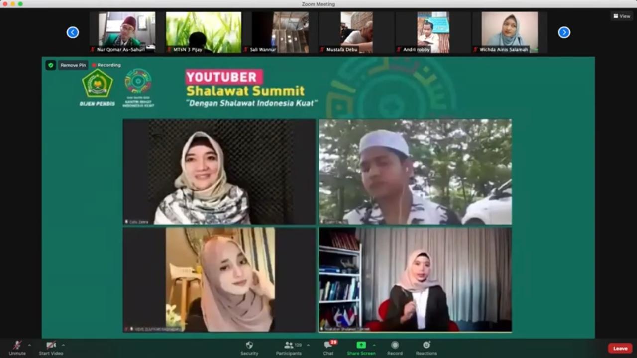 Kemenag Ajak Youtuber Milenial Syiarkan Keindahan Islam melalui Shalawat