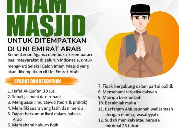 Kemenag Kembali Buka Seleksi Imam Masjid untuk Uni Emirat Arab