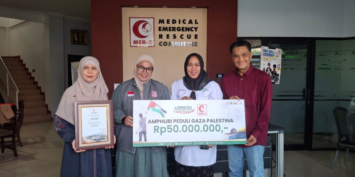 AMPHURI Salurkan Bantuan Kemanusiaan untuk Palestina Lewat Baznas dan MER-C